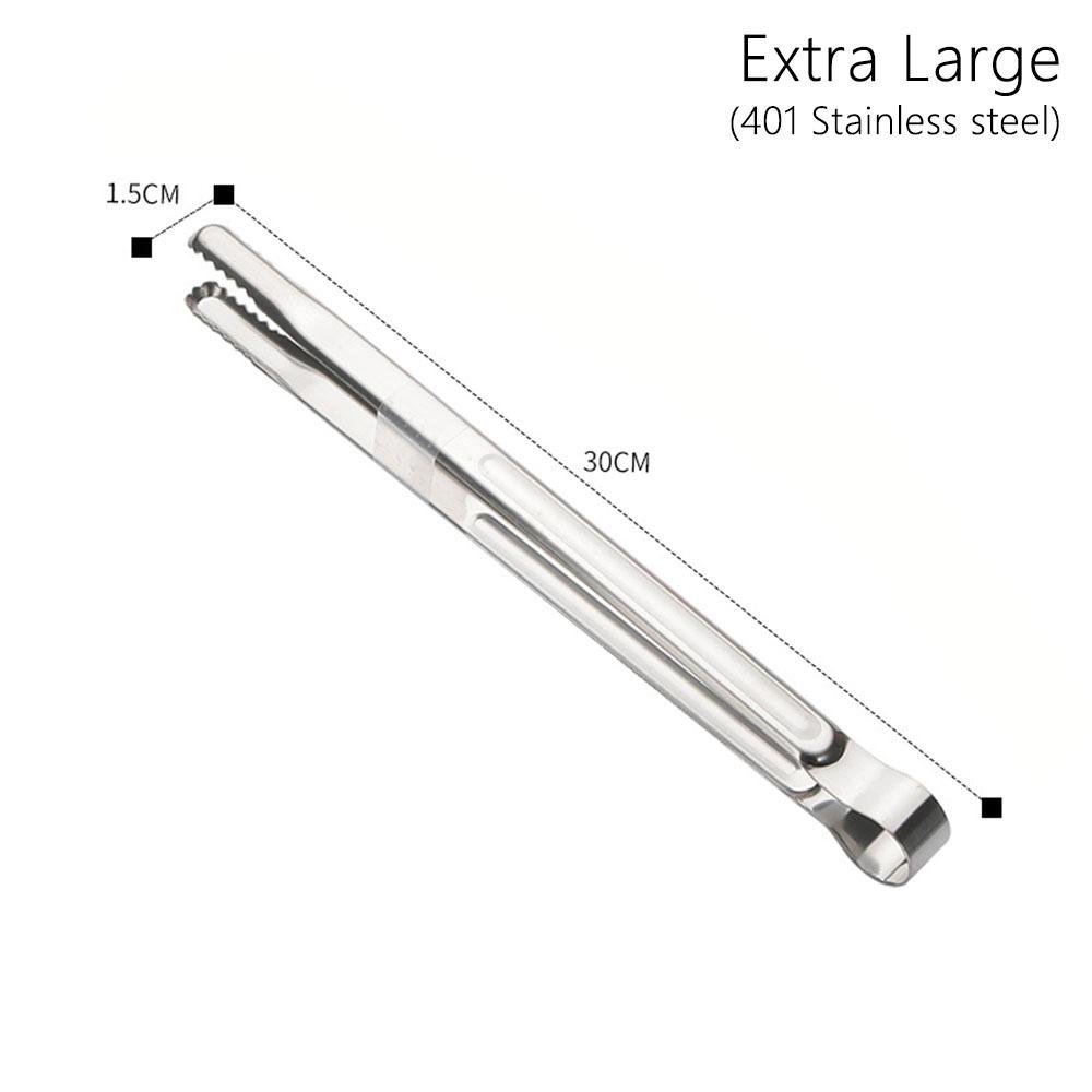 1Pcs 410 Stainless Steel Grill Tongs Non-Slip S/M/L/XL Food Clip Lengthened Multifunctional BBQ Steak Clip Cooking Utensils