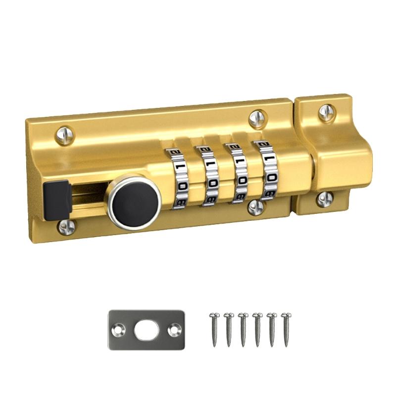 4-Digit Combination Lock Password Lock Sliding Bolt Door Lock Easy To Install