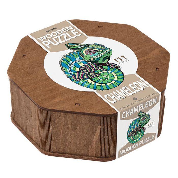 Puzzle en bois - EWA - Caméléon - 111 pièces - Animaux - Mixte