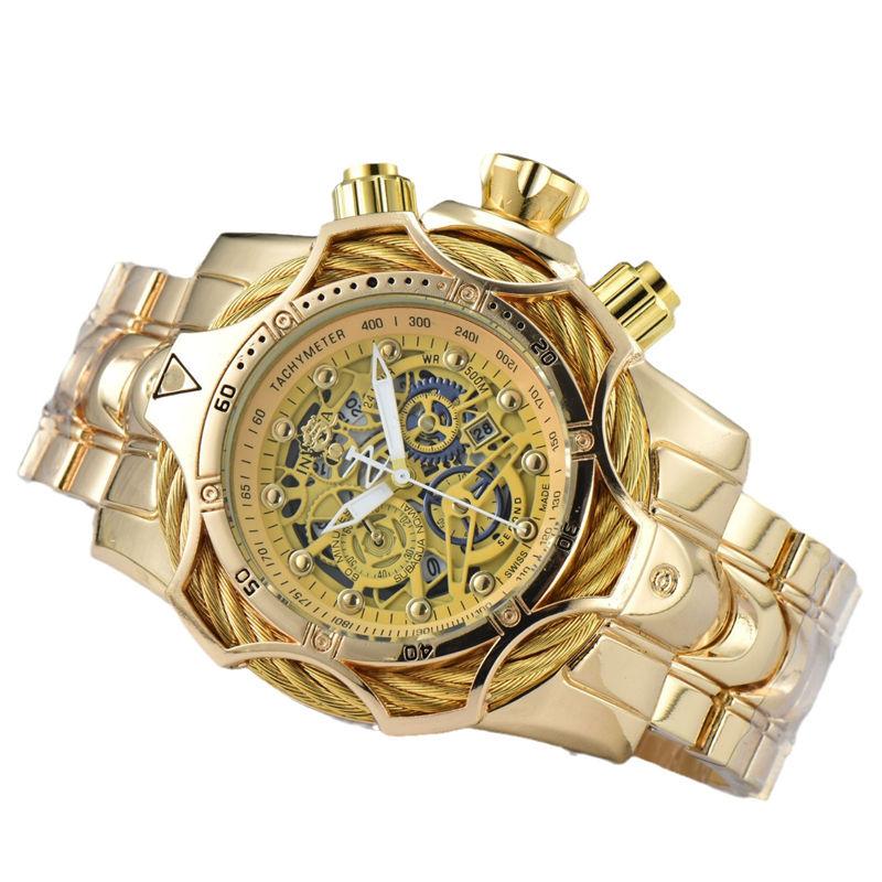 Men's Watch Large Dial Steel Belt Sports Quartz Watch Fashion Outdoor Wristwatch GZW