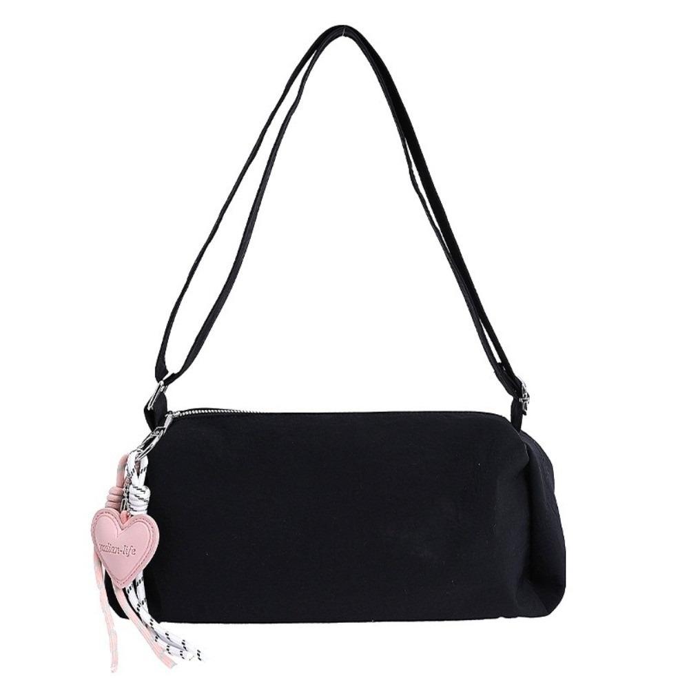 

Leisure Boston Underarm Bag Solid Color Women s Handbag Simple Nylon Shoulder Bags Girls чёрный