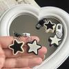 Y2K Inspired Star Keychain Black White Resin Accessory For Keys Bags Or Phone Charm Cute Retro Style Friendship Symbol
