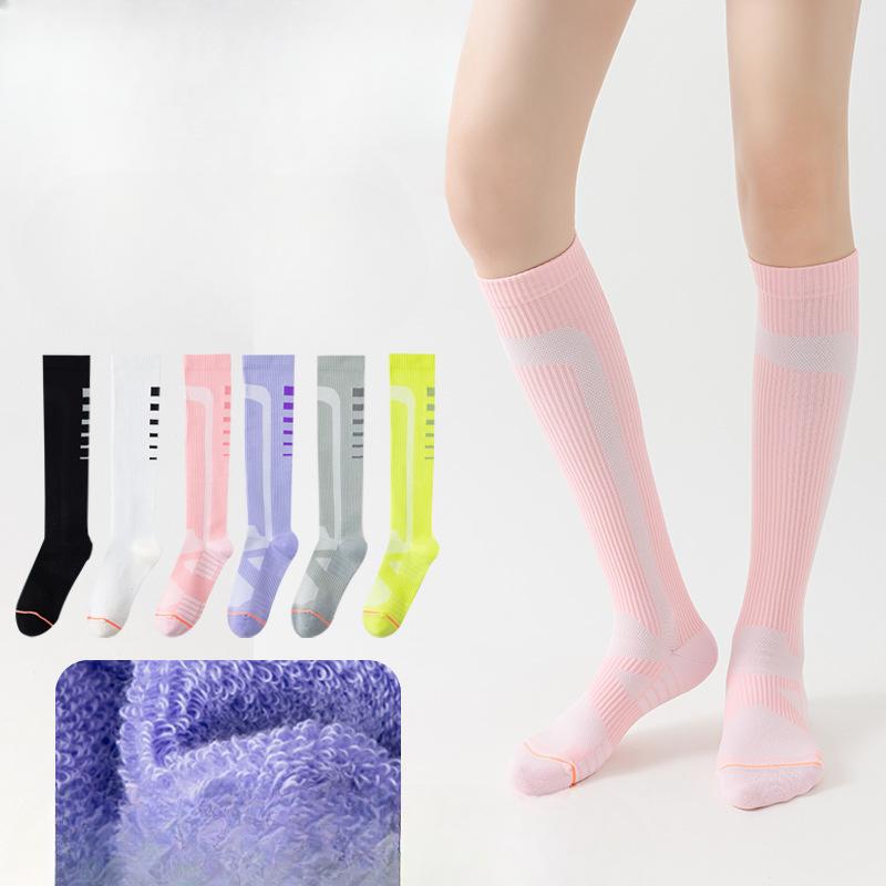 Ladies Spring and Autumn Sports Fitness Running Marathon Yoga Football Thin Leg Calf Pressure Socks