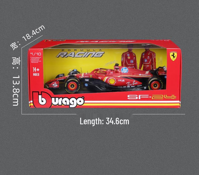 Bburago Ferrari SF24 1:18 Formula 1 Alloy Racing Car Model (2024)