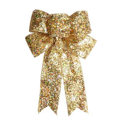 1pcs Christmas Decorative Bows Imitation Hemp Hand Crafted Ribbon Christmas Bow Knot Ornament for