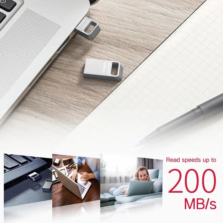Kingston 128G Mini Metal Pen Drive USB3.2 Memory Stick 64GB/128GB/256GB DTMC3G2 USB Flash Drive 200Mb/s Car U Disk Silver Pendrive Ultra-Small Premium