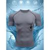 Mens Black Compression Short Sleeve T-Shirt Spider Graphic High Elasticity Breathable Gym Workout And MMA Athletic Top