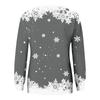 Damemote juletrykt langermet løs sweatshirt med rund hals