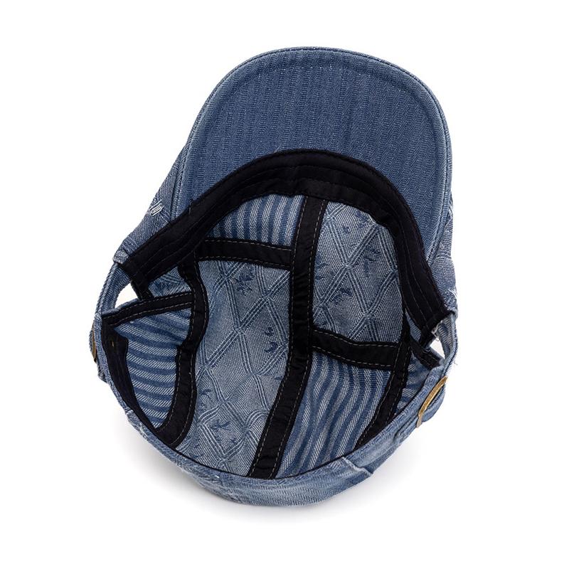 Denim Forward Hat Men's Spring Summer British Cap Jacquard Beret Women's Newsboy Hat Peaked Cap