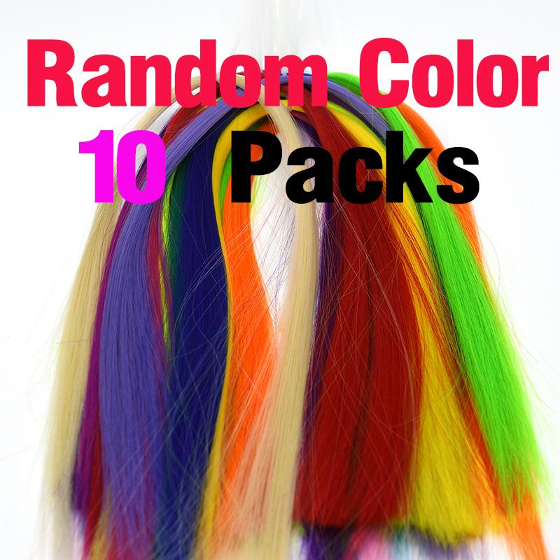 MNFT 10Packs Assorted Colors Long Fiber Fly Tying Materials Streamer Dressing Material for Fishing Lure