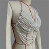 Fashion Bikinis Chains Beach Body Chains Bra Pearls Chest Chain Body Accessories Jewelry for Raves Party Beach Clubwear