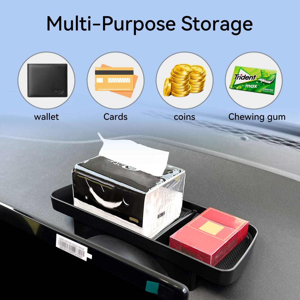 Für BYD Seagull 2025-2025 Auto Armaturenbrett Ablagefach Display-Bildschirm Hintere Aufbewahrungsbox Ablage Organizer Zubehör Schwarz
