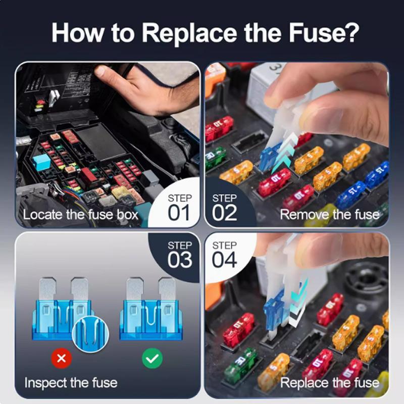 180Pcs Car Fuses Assorted Kit 60 Mini Blade Car Fuse +60 Standard Fuse Automotive +60 Micro Fuse + Fuse Puller Circuit Breaker 6