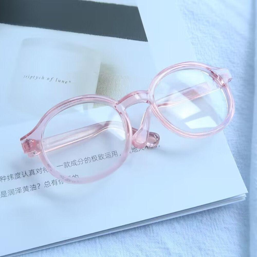 Transparent Round Transparent Glasses Plastic Doll Mini Glasses  Children Toy