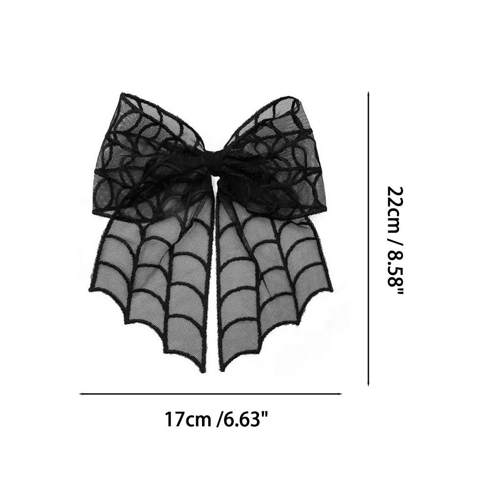 Halloween Bat Bow Hair Clip Girl Cosplay Horror Hair Accessory Bat Embroidered Veil Accessories Festival Party DressUp for Women