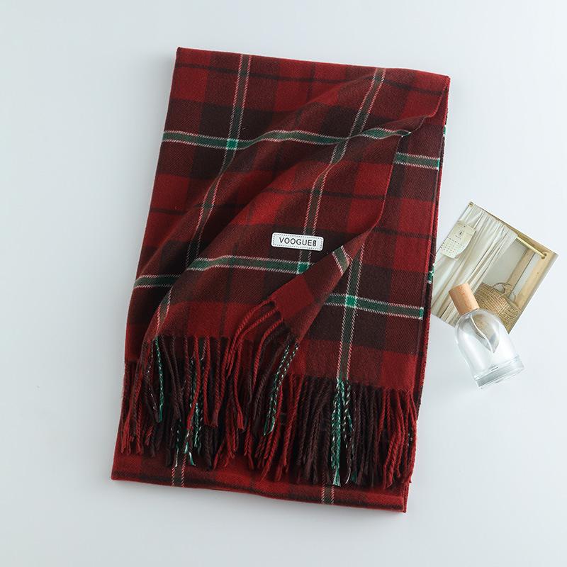 Damen High-End 2025 Karoschal: Imitation Kaschmir, Koreanischer Stil, Vielseitiger Herbst/Winter Warmer Nackenwärmer Schal.