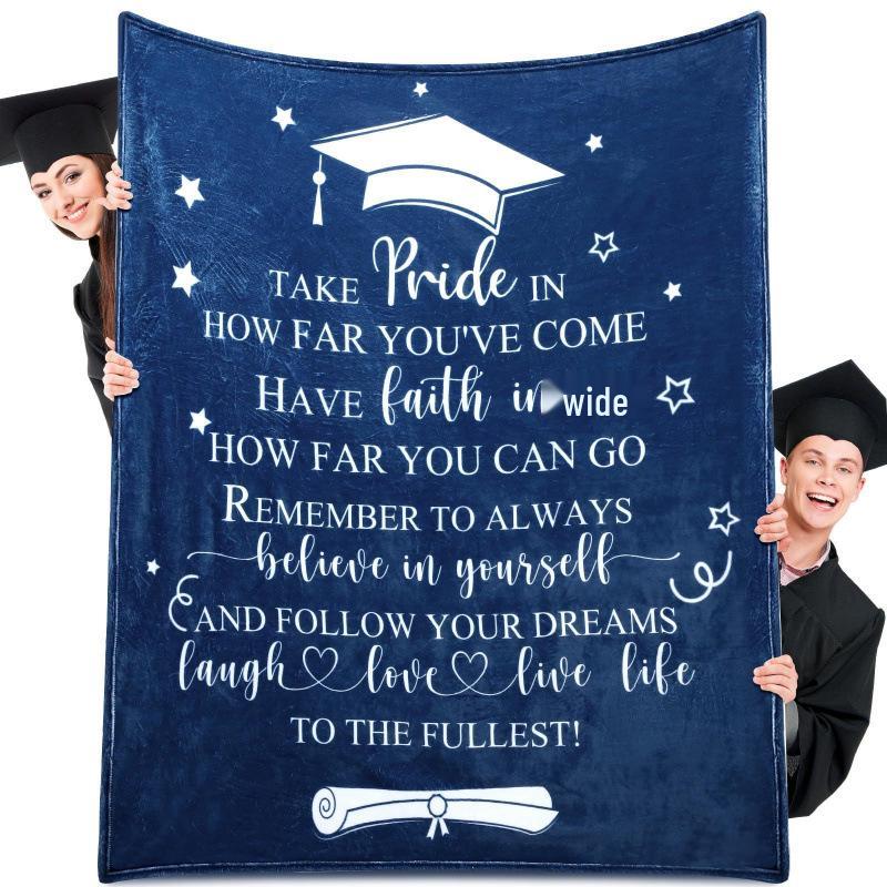 2026 Graduation Blessing Quotes Flannel Blanket – Perfect Graduation Gift