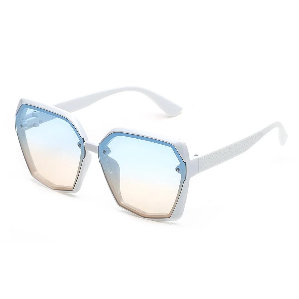 Champagne Brown Big Frame Sunglasses Ladies Fashion Sunshade Sunglasses Brand Designer Multicolor  Sunglasses Women Vintage