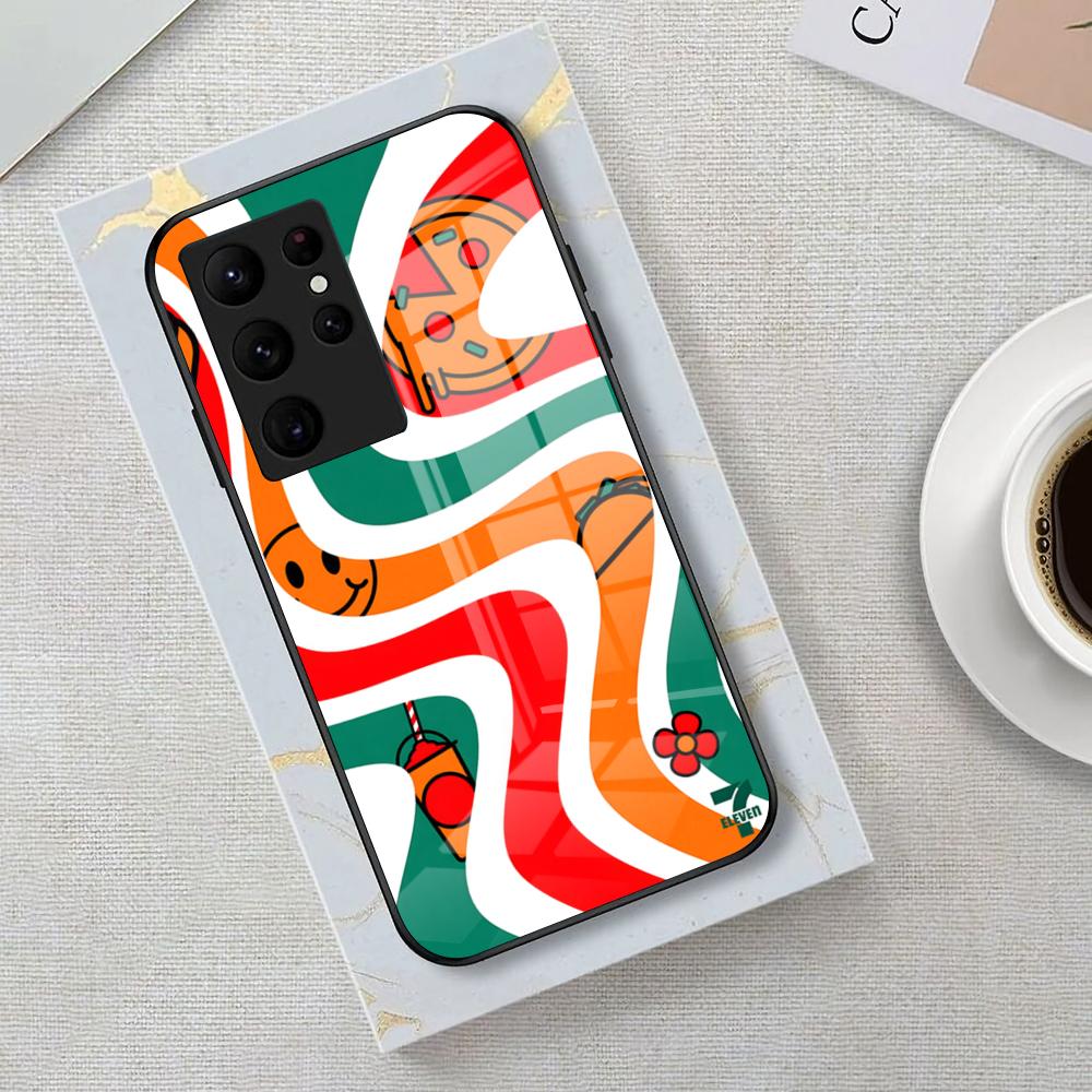 

Seven Eleven 711 Phone Case For Samsung S26 S25 Edge Ultra 23 22 21 20 Ultra Plus S24 Fe Glass Cover Galaxy S22 Plus