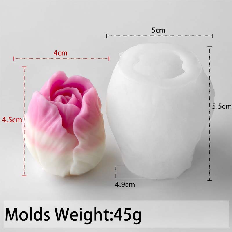 3D Tulip Silicone Candle Mold DIY Handmade Flower Aromath Soap Candles Casting Molds Plaster Resin Craft Gifts Making Supplies