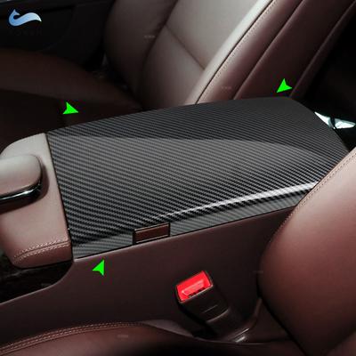 Car Accessories ABS Carbon Texture Center Control Armrest Box Cover Trim For Mercedes Benz S Class W222 2014- W221 2008-2012