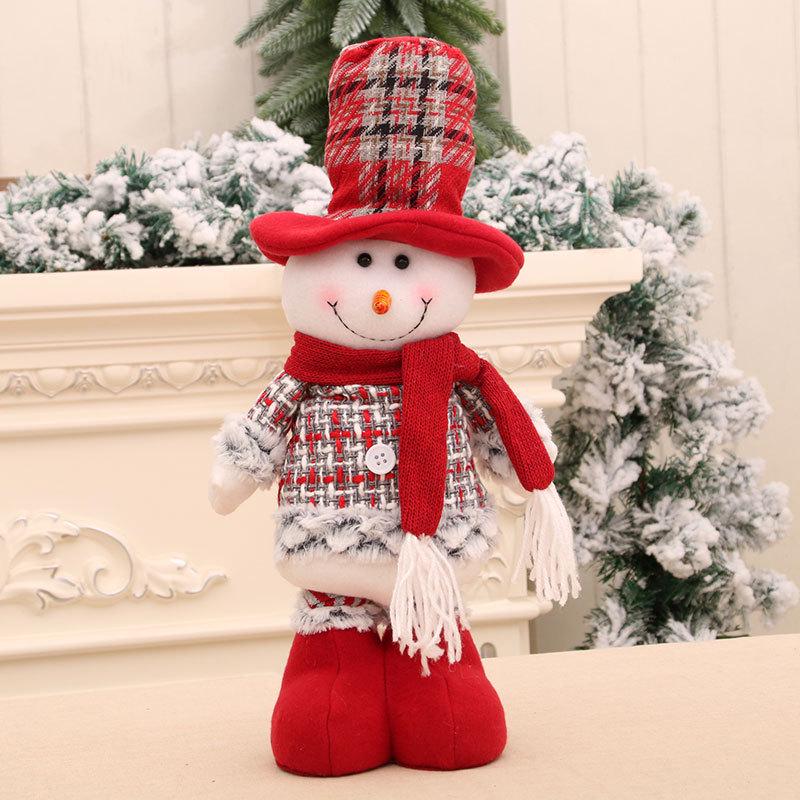 Medium Retractable Snowman Santa Doll Toy - Christmas Gift & Decoration Ornament