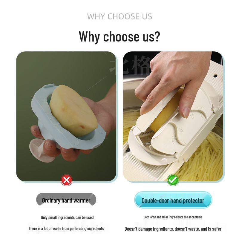 Commercial Handheld Potato Grater & Slicer with Hand Guard for Restaurants and Canteens