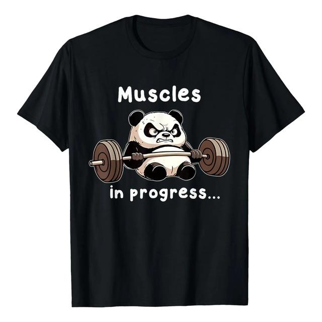 Divertida Camiseta De Gimnasio Muscles In Progress Para Leva XXL