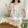 Women's Plus Size Ice Silk Nightdress - Summer Over-the-Knee, High-End, Loose Fit, Thin Section for Sizes Up To 300 Jin