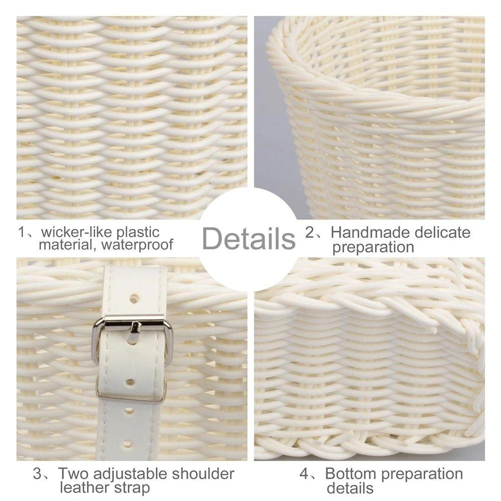 Woven Handmade Toddler Tiny Tricycle Baskets Waterproof Storage Front Handlebar Basket  Girls