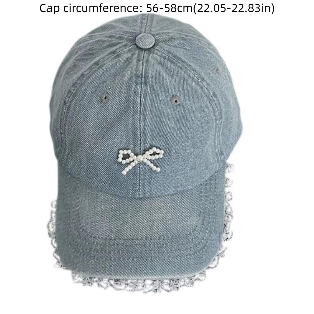 Fashion Sun Protection Bow Lace Baseball Hats Adjustable Windproof Hip Hop Hat Breathable Cowboy Sunscreen Hats Men Women