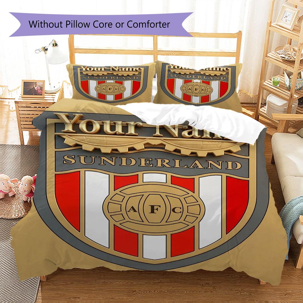 Sunderland A.F Custom Name Pattern Bedding,Quilt Set Quilt Cover Pillowcase Home Birthday Gift(1 * duvet cover + 2 * pillowcase, without core)