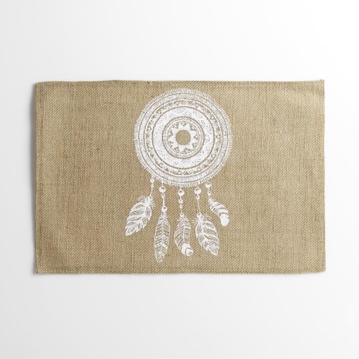 Set de table - Jute - Attrape-Rêves - 30 x 45 cm - Naturelle - Rectangulaire