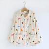 Women's V-Neck Cardigan Pajama Top Long Sleeve Thick Loose Fit Loungewear Sleep Shirt