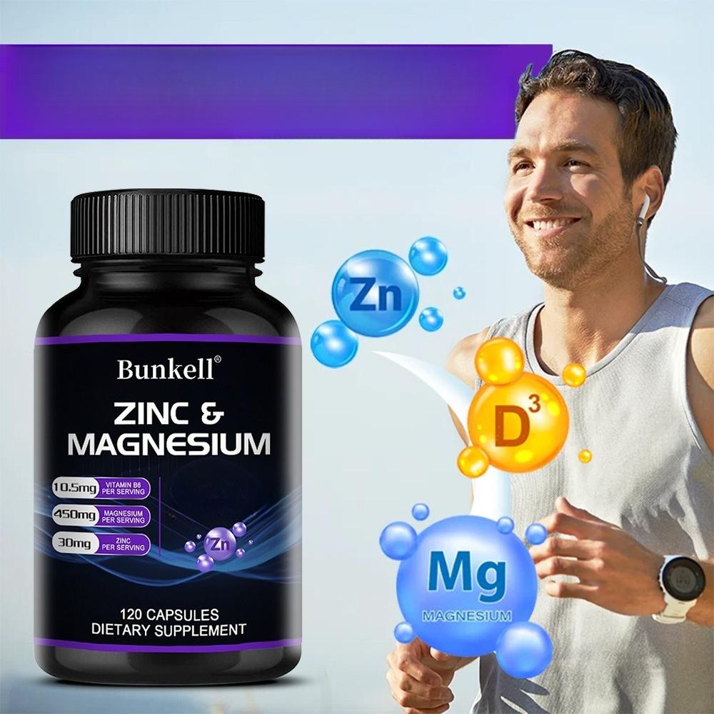 Zink en Magnesium Voedingssupplement, Met Vitamine B6, Zwarte Peper Vruchtenextract