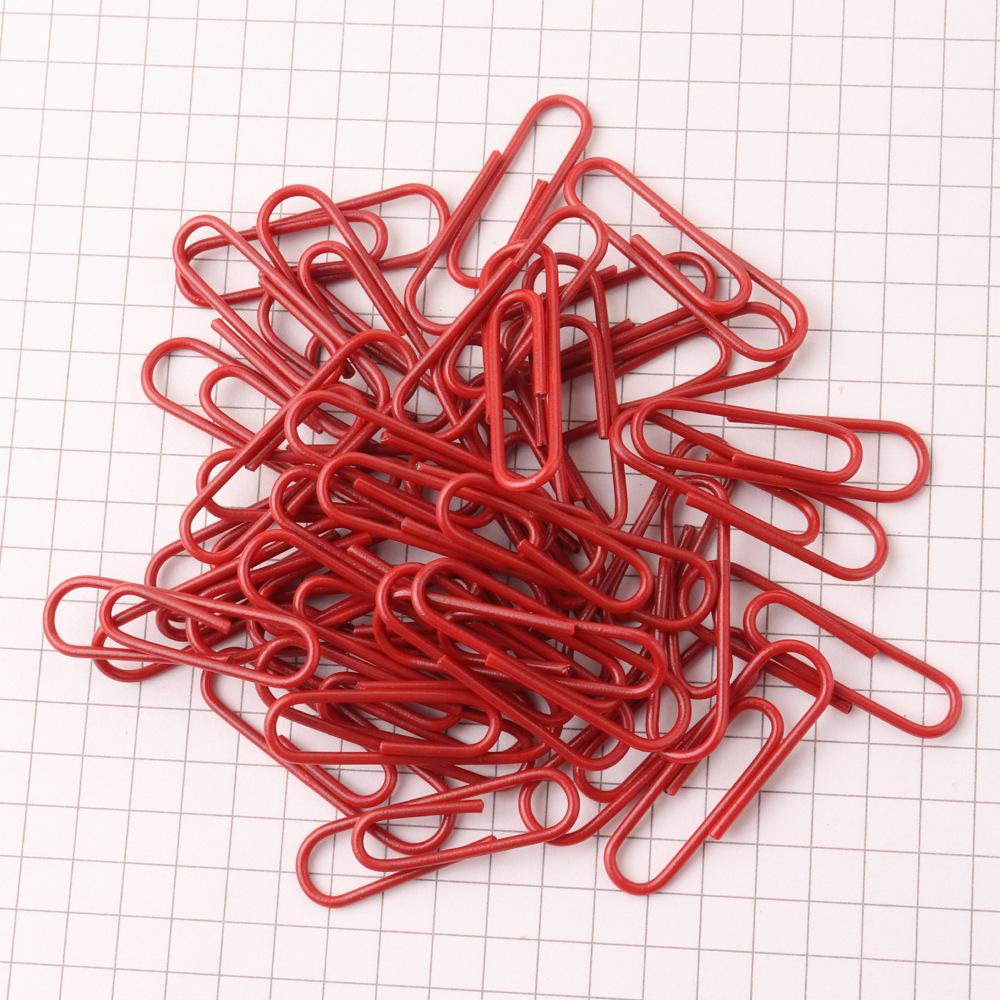Colorful Plastic-Coated Paper Clips & Binder Clips - 28mm Office Desk Organizer