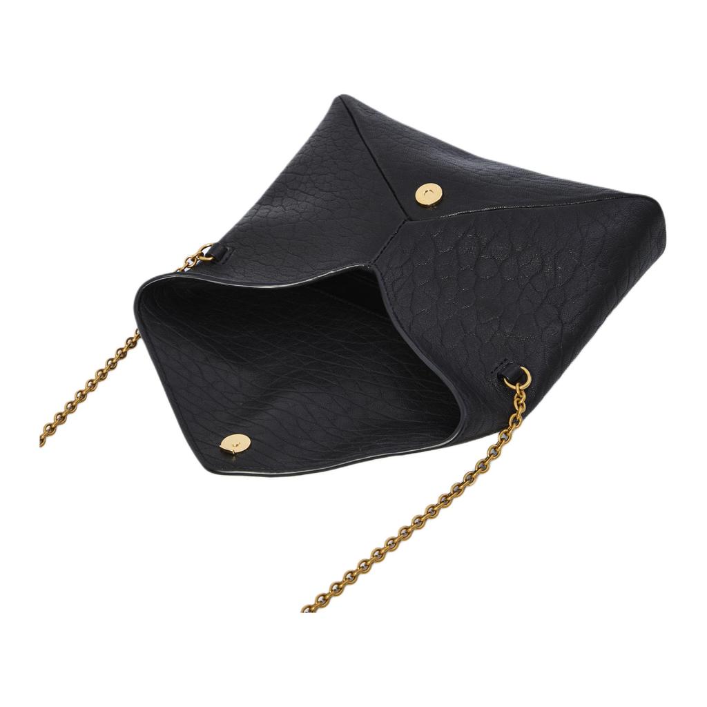 Saint Laurent Ysl Cassandre Logo Chain Shoulder Strap Lambskin Envelope Crossbody Bag Women Bags Black 847638-AACYT-1000