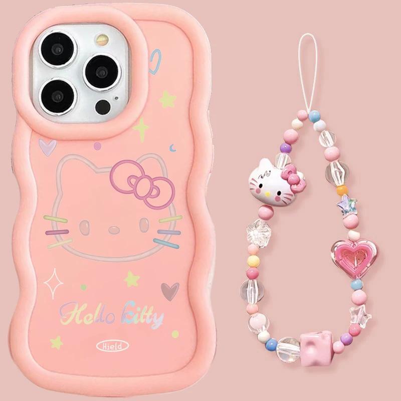 Pink Cute Hello Kitty Cat Chain Casing For OPPO Realme C85 Pro 15 14 Pro C75 C67 C63 C55 C35 C53 C65 C51 C61 5G INS Cartoon Case