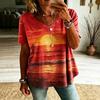 Women Boho Paisley Print Blouse V‑Neck Short Sleeve Ethnic Retro Loose Plus Size Casual Summer Tunic Top