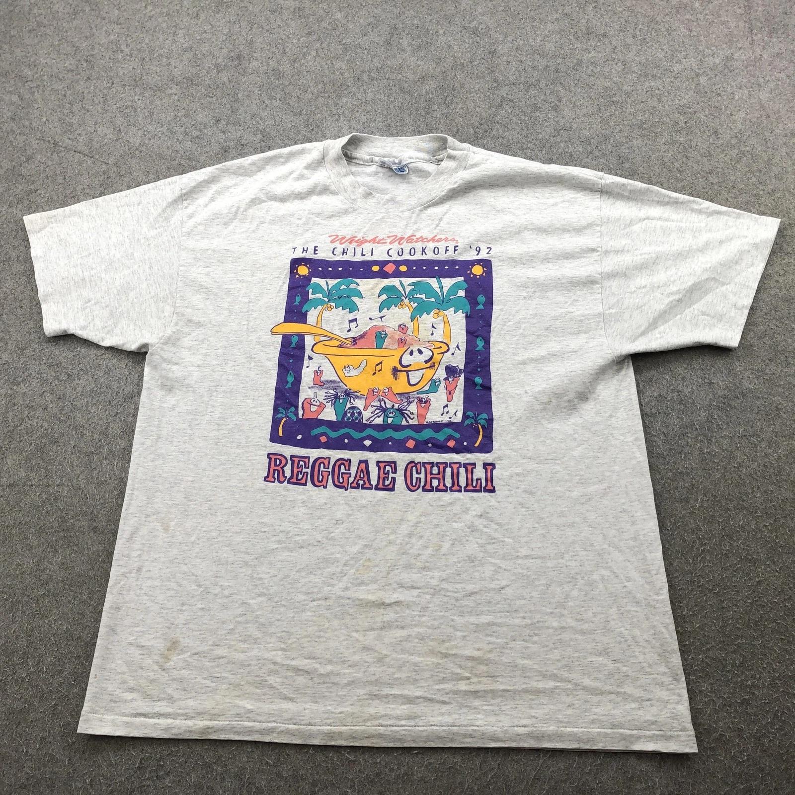 Vintage Weight Watchers Shirt Mens XL Gray Reggae Chili Chili Cookoff 1992 90s XL