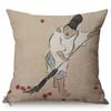 Vintage Tradition Ink Painting Design Concise Sofa Pillow Case Japans Abstract Art Room Harmony Decorative Cushion Cover