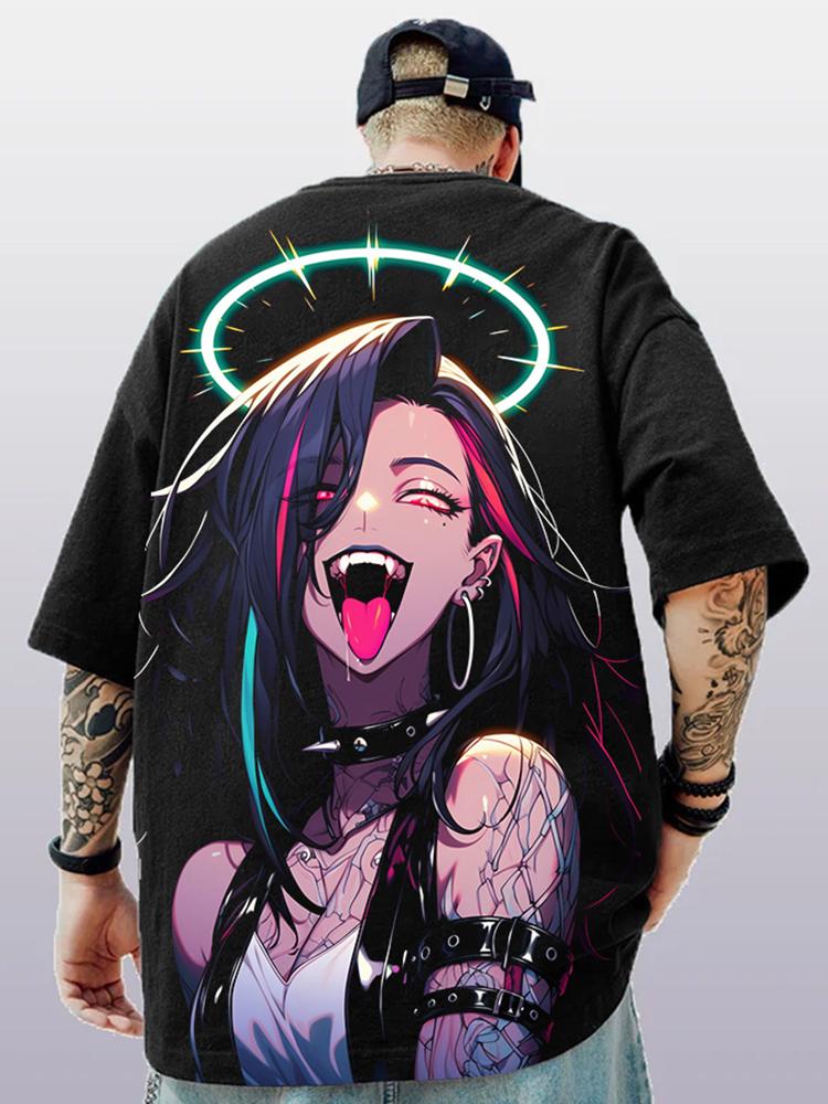 

Летняя модная футболка унисекс аниме персонаж японская уличная крутая парная футболка M