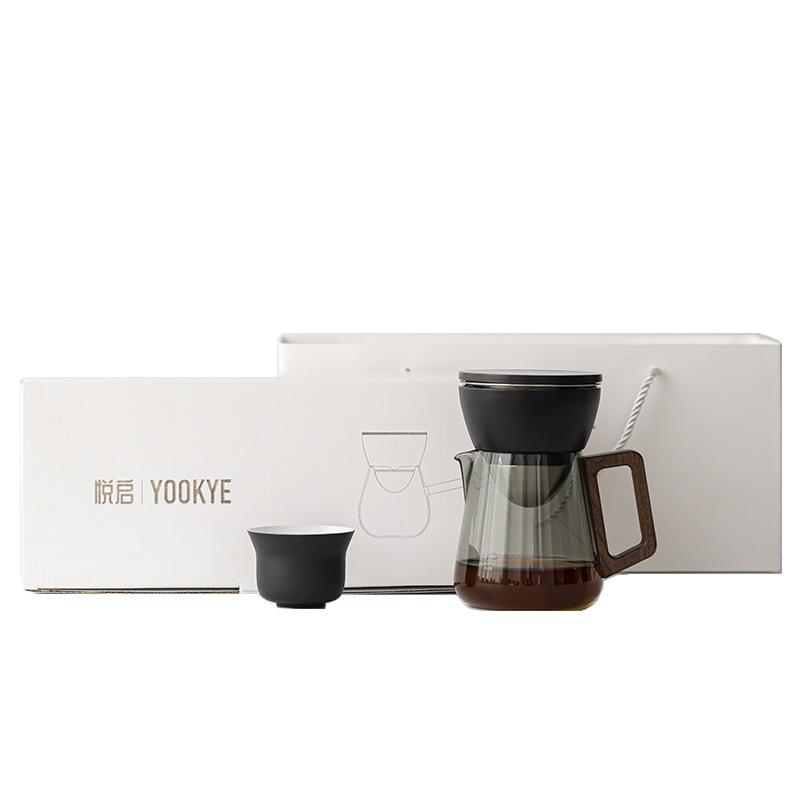 

Semi-automatic lazy tea maker tea and water separation household Kung Fu tea set gift box set чорний