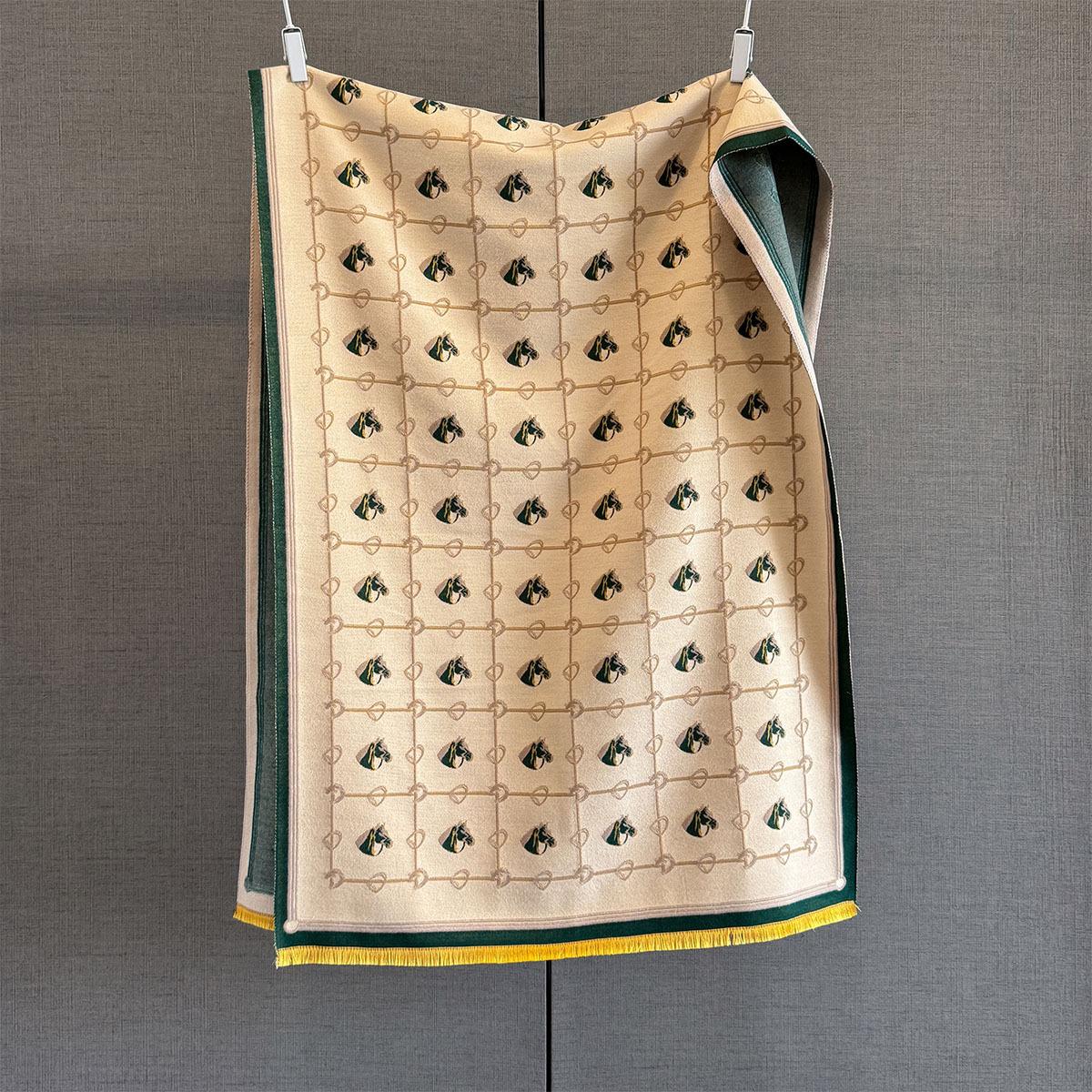 

Осень и зима новый милый шарф-жаккард из имитации кашемира с головой лошади женский для повседневных поездок на работу на улице с теплым шарфом тренд 192*66CM