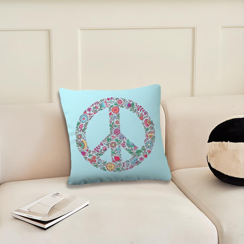 Fashion Peace Sign Nature Assortment cushion cover Pillow Cover Decoration Room Home Sofa living Office Car Nordic Simplicity