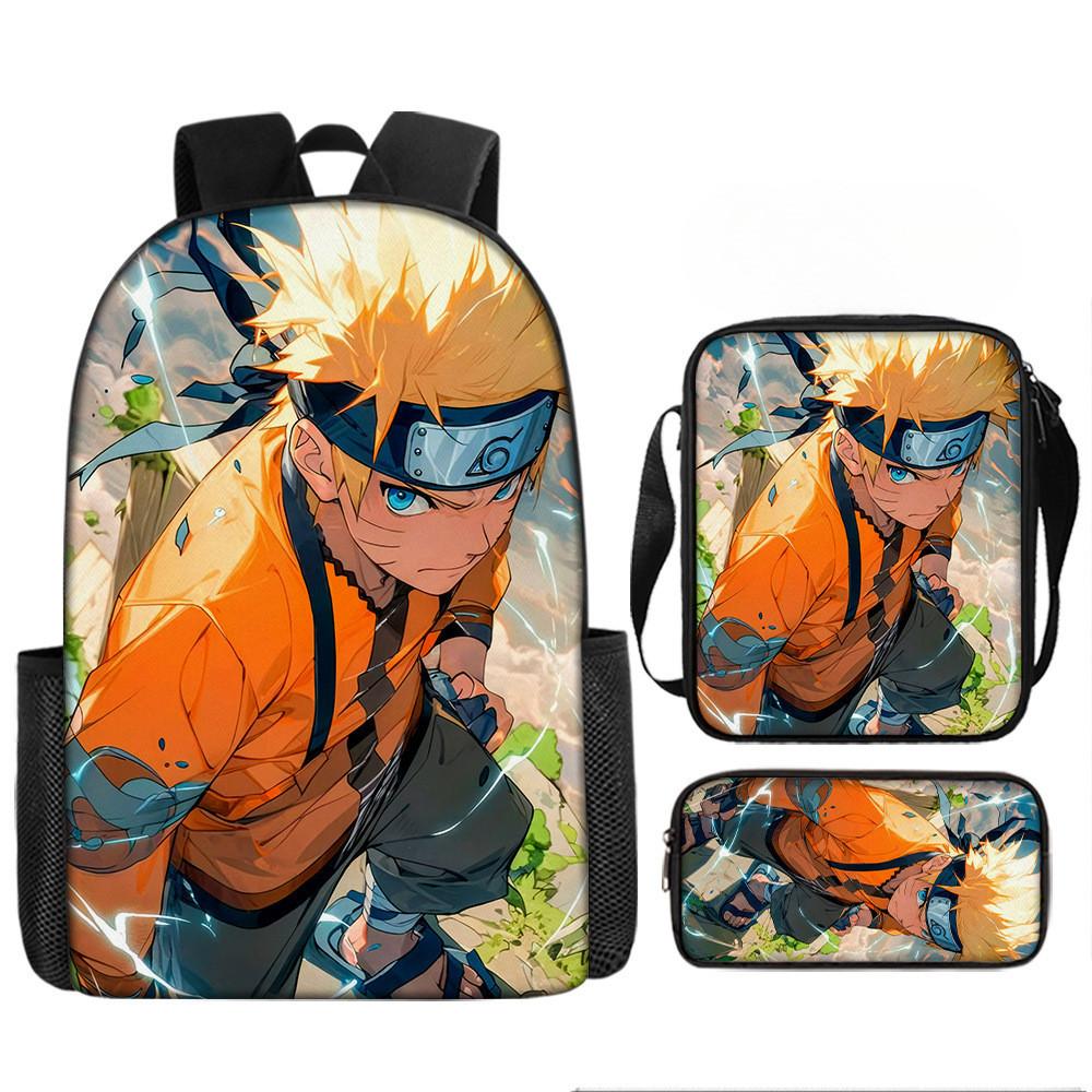 Naruto Bag Student Pack With Oxford Cloth And Cute Character Prints For Kids
