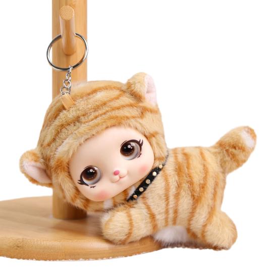 

Милий Пухнастий Підвісок у вигляді Тварини М який Пухнастий Кошеня Тигр Кролик Панда Цуценя Брелок для Рюкзака Ключів Зняття Стресу Подарунок Аксесуар B