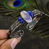 Natural Russian Charoite Gemstone Copper Wire Wrap Cuff Bangle Adjustable d5t54