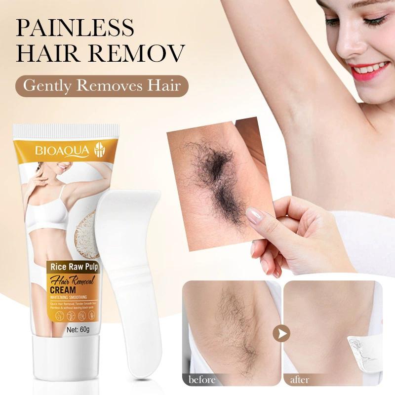 

Bioaqua Rice Puree Soothing Hair Removal Cream Gentle Non Irritating For Underarm Leg Arm Body Hair Remove Whitening Creams 1pcs