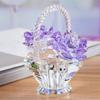 Crystal Art Crystal Flower Basket Figurines Small Car Ornaments  TV Shelf